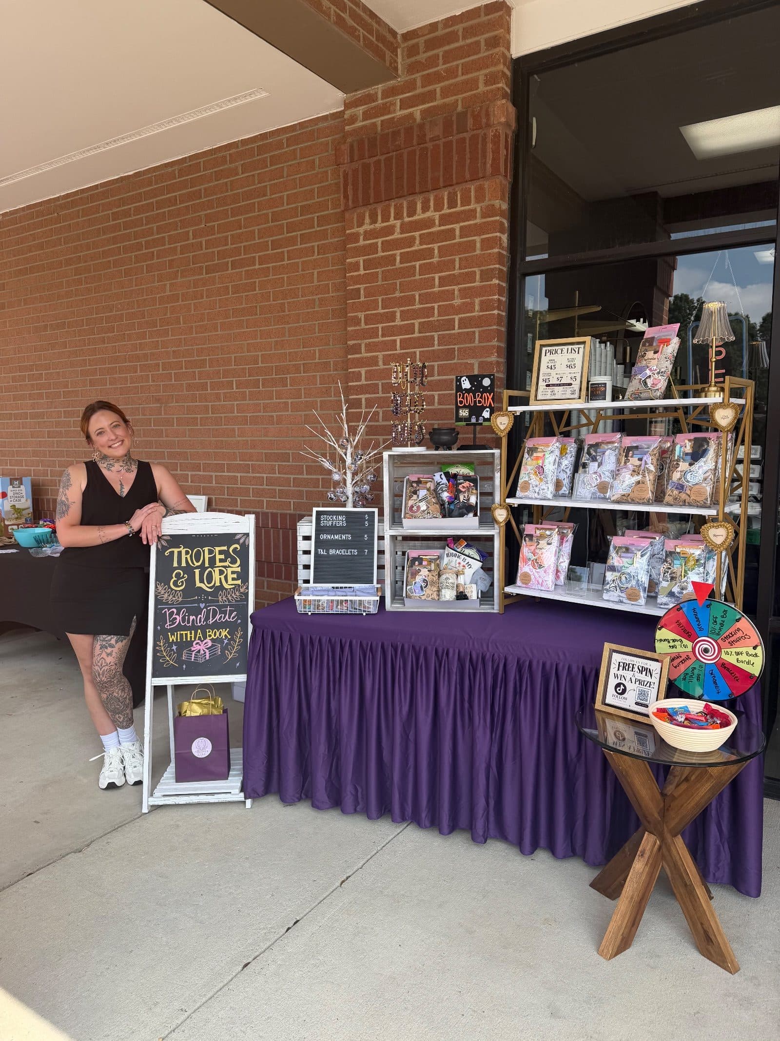 The Tropes and Lore stall at an in-person market